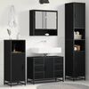 vidaXL Set di mobili per il bagno 3 pcs Rovere Nero Legno multistrato