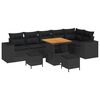 vidaXL Set Divano da Giardino 9 pz Nero polyrattan