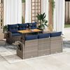 vidaXL Set Divani da Giardino 7 pz con Cuscini Grigio in Polyrattan