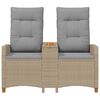 vidaXL Panchina reclinabile con tavolo Beige e Grigio Chiaro