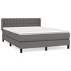 vidaXL Giroletto a Molle con Materasso Grigio 140x200 cm in Similpelle