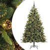 vidaXL Albero di Natale artificiale pieghevole con coni Verde 210 cm