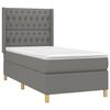 vidaXL Letto a Molle Materasso e LED Grigio Scuro 90x190 cm in Tessuto