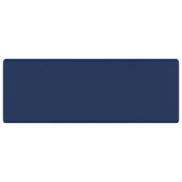 vidaXL Lavabo Troppopieno Quadrato Blu Scuro Opaco 41x41cm Ceramica