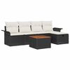 vidaXL Set Divano da Giardino 6 pz Nero Poly Rattan