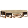 vidaXL Set di divani da esterno 7 pz Naturale e Beige