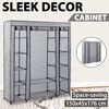 vidaXL Armadio con Scomparti e Aste Grigio 150x45x176 cm in Tessuto