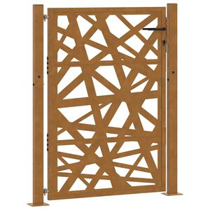 vidaXL Cancello da giardino 100x125 cm in acciaio corten design leggero