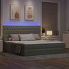 vidaXL Letto con contenitore e LED Grigio chiaro 200 x 200 cm Velluto
