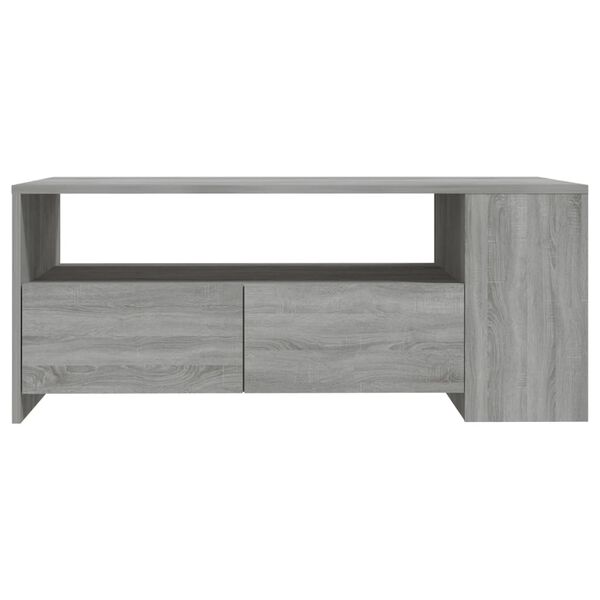 vidaXL Tavolino da Salotto Grigio Sonoma 102x55x42cm Legno Multistrato