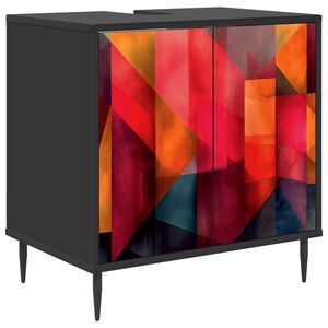 vidaXL Mobile da Bagno HEESCH Rovere Nero 60 x 40 x 61 cm