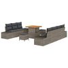 vidaXL Set Divano da Giardino 10 pz Grigio polyrattan