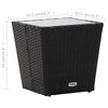 vidaXL Tavolino Nero 41,5x41,5x43 cm in Polyrattan e Vetro Temperato