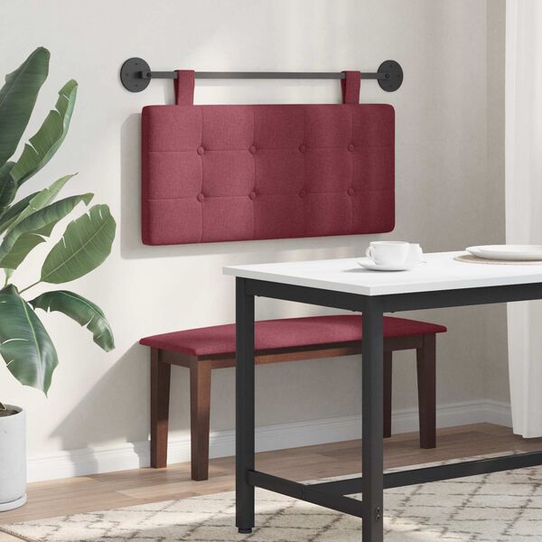 vidaXL Testata appesa Rosso Vino 100 x 55 x 5 cm Tessuto