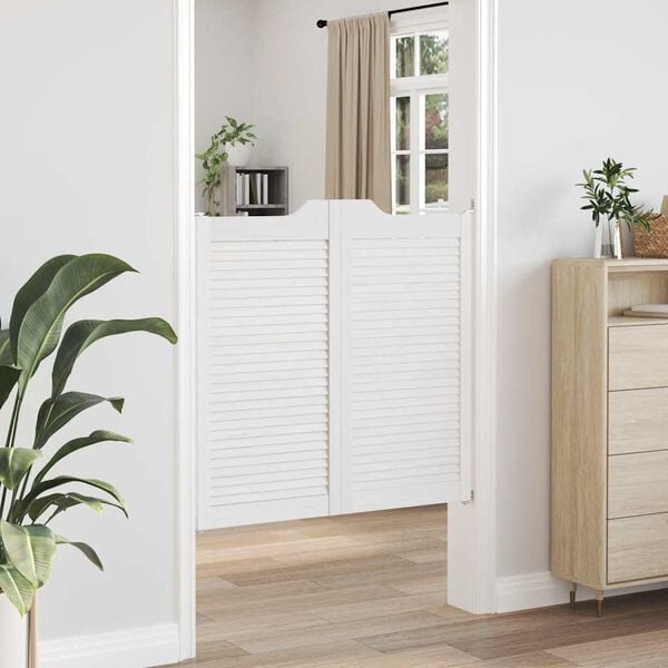 vidaXL Porte a Battente 1-Paio Design a Lamelle Bianco 100x100 cm