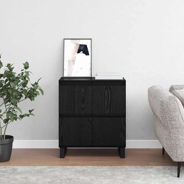 vidaXL Credenza Rovere Nero 60 x 35 x 70 cm