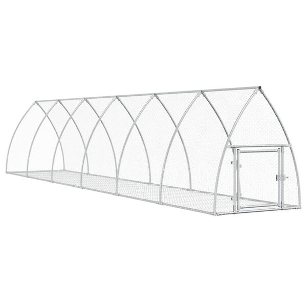 vidaXL Conigliera Argento 105x600x120 cm in Acciaio Zincato
