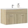 vidaXL Mobile Lavabo Bagno Rovere Sonoma 90x38,5x46 cm Multistrato