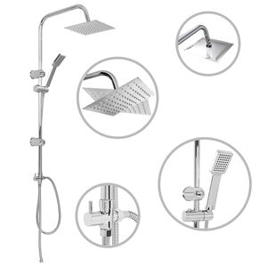 vidaXL Set per Doccia a Doppio Soffione con Doccetta Acciaio Inox