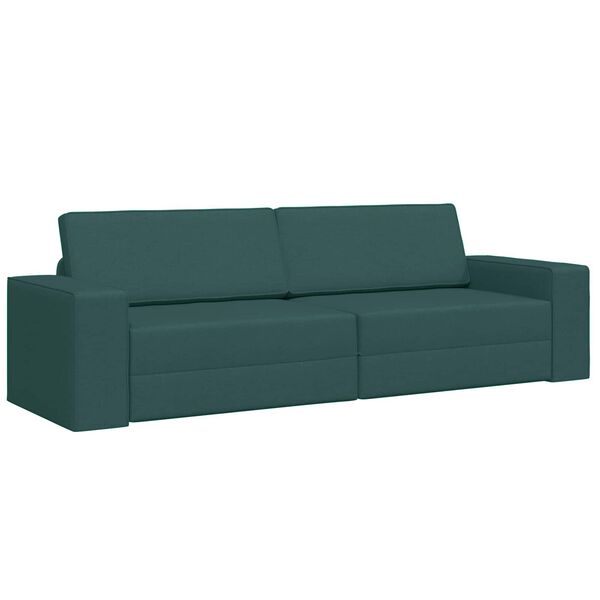 vidaXL Divano letto 200cm Verde Scuro Tessuto