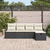 vidaXL Set Divano da Giardino con cuscino 5 pcs Nero Poly Rattan