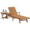 vidaXL Lettino prendisole 1-persona 2 pcs Marrone Legno di teak solido