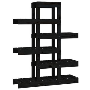vidaXL Supporto per Piante Nero 85x25x109,5 cm Legno Massello di Pino