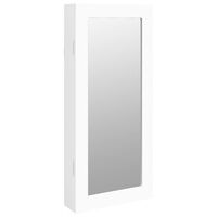 vidaXL Armadio Portagioie con Specchio a Muro Bianco 30x8,5x67 cm