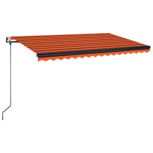 vidaXL Tenda Automatica Sensore Vento e LED 450x350 cm Arancio Marrone