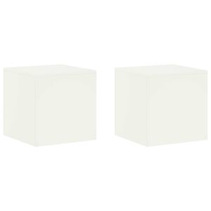 vidaXL Supporto per piante 2 pcs Bianco 40 x 40 x 40 cm Acciaio