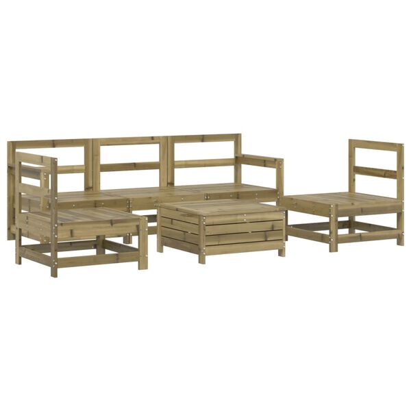 vidaXL Set Divani da Giardino 6 pz in Legno Impregnato di Pino