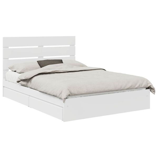 vidaXL Letto con Contenitore Bianco 140 x 200 cm Legno multistrato