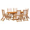 vidaXL Set Pranzo da Giardino 7pz Legno Massello di Acacia e Textilene