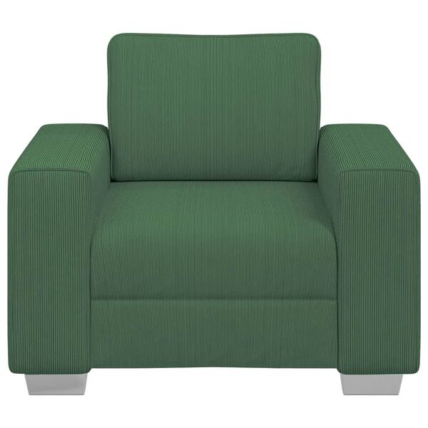 vidaXL Divano Sedia Verde Scuro 100x77x82 cm Tessuto di Velluto a Coste