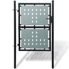 vidaXL Cancello per Recinzione a una Porta Nero 100x125 cm