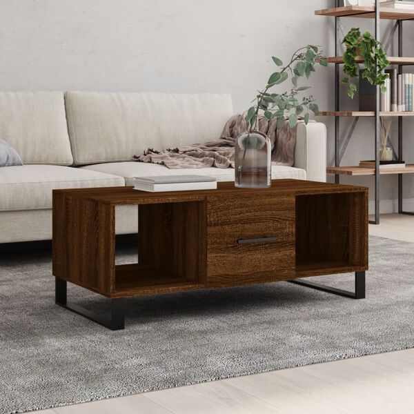 vidaXL Tavolino Salotto Rovere Marrone 102x50x40 cm Legno Multistrato
