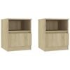 vidaXL Comodini 2 pz Rovere Sonoma 40x40x50 cm in Legno Multistrato