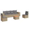 vidaXL Set Divani da Giardino 7 pz con Cuscini Beige in Polyrattan