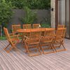 vidaXL Set da Pranzo da Giardino 9pz 180x90x75cm Legno Massello Acacia