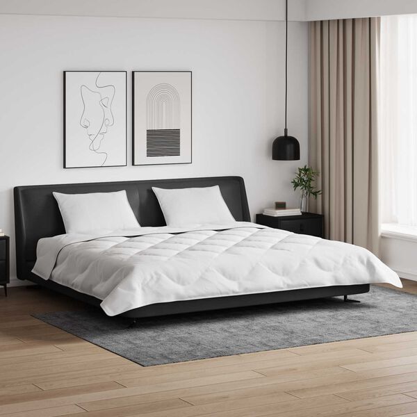 vidaXL Duvet Invernale con cuscino 3 pcs Bianco Microfibra