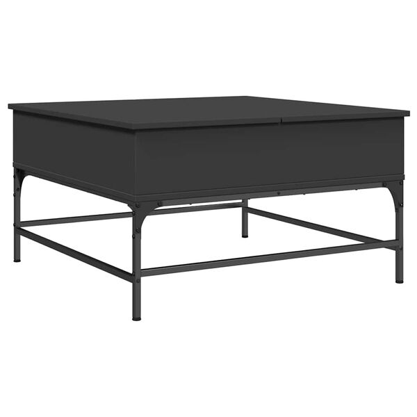 vidaXL Tavolino da Salotto Nero 80x80x45cm Legno Multistrato e Metallo