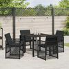 vidaXL Set da Pranzo per Giardino 5 pcs Nero polyrattan