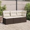 vidaXL Divano Angolare da Giardino con Cuscini in Polyrattan Marrone