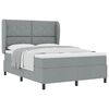 vidaXL Letto a molle con testiera Grigio chiaro 160 x 200 cm Tessuto