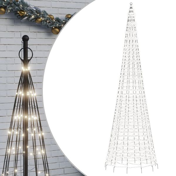vidaXL Albero di Natale a LED su Asta 1534 LED Bianco Freddo 500 cm