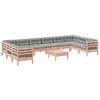 vidaXL Set Divani Giardino 11 pz Cuscini Legno Massello Abete Douglas