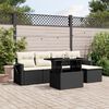 vidaXL Set Divano da Giardino 6 pz con Cuscini Nero in Polyrattan