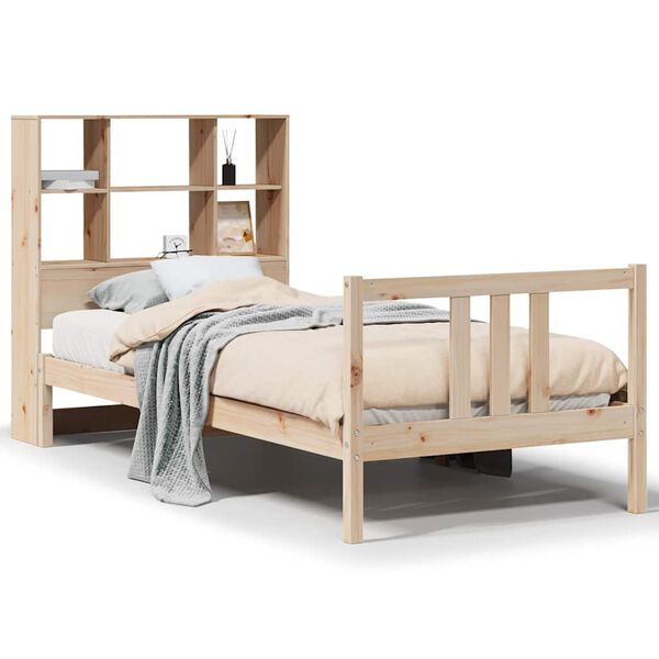 vidaXL Letto Libreria senza Materasso 90x190 cm Legno Massello Pino