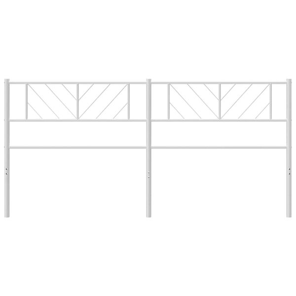 vidaXL Testiera in Metallo Bianco 193 cm