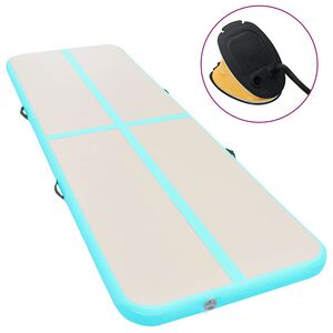 vidaXL Tappetino Ginnastica Gonfiabile e Pompa 300x100x10 cm PVC Verde